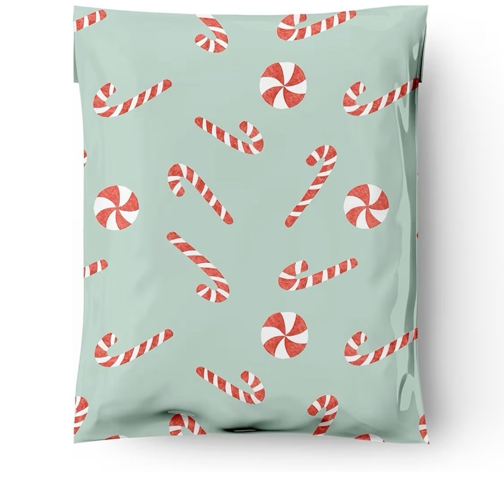 20 Festive Candy Cane and Peppermint Poly Mailers Christmas Holiday  pack of 20